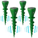 Mole Repellent 4 Pack, Repellent Ultrasonic Mole Outdoor, Waterproof Solar Powered Mole Deterrent, Repellents Solar Moles Repeller, Vole, Snake, Rodent Gopher for Lawn,Garden,TaIpe Scatter,Anti Moles