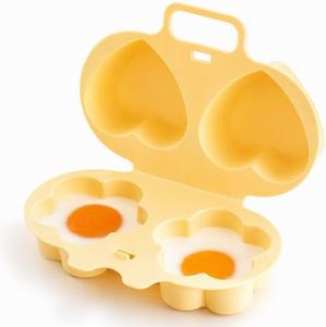 3 Pack Microwave Egg Cooker Flower Heart Egg Poacher Mold for Breakfast