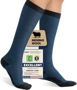 Iambamboo Merino Wool Compression Socks for Women Men, 15-20 mmHg Graduated, Soft & Breathable for Nurses, Running Athletic, Travel, Pregnancy L/XL (Steel Blue)