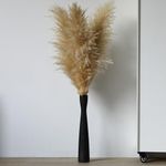 Cutfouwe Black Vase 40 cm High,Ceramic Tall Vase for Pampas Grass,Narrow Floor Vase Modern Decorative Vases for Living Room Bedroom Office Table Decor