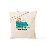 CafePress Snoopy Home is Where My Dog is Natural Canvas Tote Bag, Reusable Shopping Bag