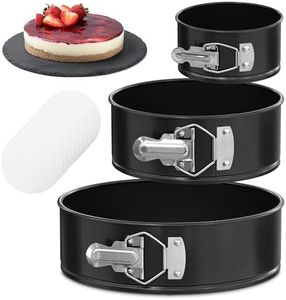 Cake Springform Pan Set of 3 (4", 7", 9") With 60 Parchment Paper - Non-Stick Round Cake Pans Sets for Baking Spring Pans for Baking Cheesecake Cake Baking Pans - Springform Cake Pan Set