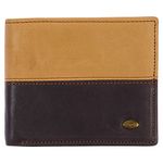 Two-Tone Genuine Leather Wallet w/Cross Stud