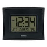 La Crosse Technology WT-8002U-B-INT Digital Black Clock with Indoor Temperature