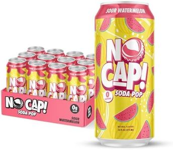No Cap! Healthy Soda Drinks For Kids, Teenagers & Adults, Zero Sugar, Zero Calorie, Caffeine Free, 16 Oz Cans, (12 Pack Sour Watermelon)