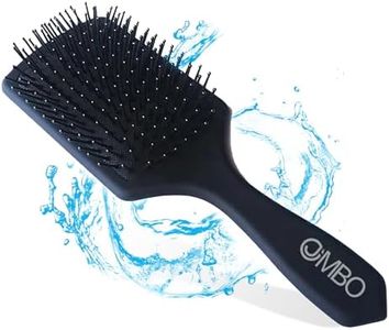 Jimbo, Spazzola Lisciante per Capelli Ricci, Umidi e Asciutti, Pettine Denti Larghi, Riduce la rottura, elimina i nodi, Nero
