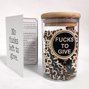 Fucks to Give Jar - Give a Fuck Bottle Gag Gift for Birthday, Christmas, Holidays, Funny Gifts, Friend, Anniversary, Valentines Day (12oz)