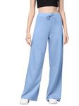 SAKHWALA Woman's & Girl's Regular Loose Fit Track Pants Casual Wear/Pyjama (in, Alpha, S, Regular, Sky Blue)