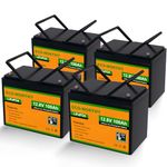 ECO-WORTHY 12V 100Ah 4Pack (Pack in Series to 48V 100Ah) LiFePO4 Lithium Battery Low Temperature Protection, Up to 15000 Deep Cycles, Built-in BMS, for Golf Cart, Off-Grid Solar System, RV, Scooter