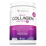 Multi Collagen Peptides Plus Hyaluronic Acid and Vitamin C, Hydrolyzed Collagen Protein, Types I, II, III, V and X Collagen, Unflavored