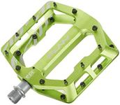 Funn Funndamental Flat Pedals - Wide Platform Bicycle Pedals for BMX/MTB Mountain Bike, Adjustable Grip for Outstanding Stability, 9/16-inch CrMo Axle (Green)