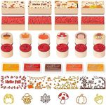 CUweipeng 15Pcs Fall Wooden Rubber Stapms Autumn DIY Craft Card Stamps Pad Pumpkin Rubber Stamps Ink Pads Set for Kids Autumn Party Gift Favor Birthday Gift Classroom Card Scrapbooking Making Supplies