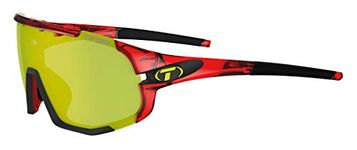 Tifosi Sledge Interchangeable Clarion Lens Sunglasses in Yellow, Crystal Red, L-XL