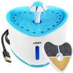 ADOV Cat Water Fountain for Drinking, USB Powered 2.4L Cat Water Dispenser with Water Level Window, Quiet, Healthy, Hygienic, Automatic Pet Drinking Fountain for Kitten, Dogs and Small Animals