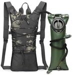 ATBP Tactical Hydration Backpack with 3L Water Bladder Militray Molle Water Backpack Hydration Pack for Men Hiking, Biking, Running (Black Camo A)