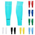 LION SPORTSWEAR Kids/Youth Football Sock Sleeves To Accompany Grip Socks - Fits Over Calf/Shin Pads - Variety Of Colors To Match Your Team Kit (Aqua)