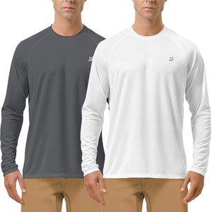 Roadbox Mens UPF 50+ Long Sleeve SPF Diving Rash Guard UV Sun Protection Shirts for Outdoor Fishing Hiking Swimming Running