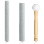 3 Singing Bowl Mallet Set, Include Thick Suede Striker Solid and Hollow Sound Bowl Stick, Crystal Singing Bowl Rubber Mallet with Wood Handle for Playing Singing Bowl