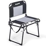 Sunnyfeel Portable Stadium Seat with Legs, Folding Bleacher Chair with Back Support, Comfortable Chairs for Sports Events and Outdoor Activities (Black)