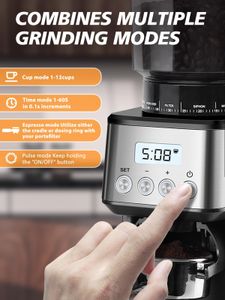 Homtone Conical Burr Coffee Grinder – Adjustable Grind Settings