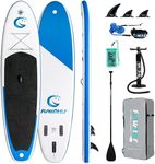 FunWater Stand Up Paddle Board 335x82x15cm Ultra-Light Inflatable Paddleboard with Accessories, Three Fins, Adjustable Paddle, Pump, Backpack, Leash, Waterproof Phone Bag