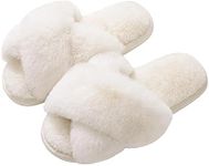 Evshine Women's Fuzzy Slippers Cros