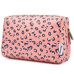 Large Makeup Bag Zipper Pouch Travel Cosmetic Organizer for Women (Large, Leopard)