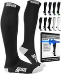 SB SOX Lite Compression Socks for Men & Women (15-20mmHg) – Best Compression Socks for Travel, Sports, and Daily Wear - XXL Sizes too! (Black/Gray, XXL)
