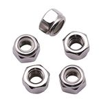 #6-32 inch Nylon Inserted Hex Locknuts (50 Pack), 304 Stainless Steel (18-8) lock nut, Finish Hex lock Nut