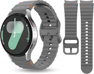 Zapper Colourful Stitching Points Silicone ZERO GAP 20mm Strap for Samsung Galaxy Watch 7 6 5 4 Band 40mm 44mm, Watch 6 Classic 43mm 47mm, Watch 5 pro 45mm/ 4 Classic 46mm 42mm, Watch 7 (40mm/44mm) (Grey)