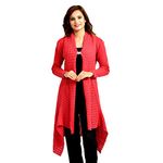 PIPASA Women's Acrylic V-Neck Sweater (BORDERFRONT-SHRUG_Carrot Colour_L)