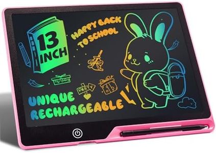 Kinayue LCD Writing Tablet for Kids, Rechargeable Doodle Board,Easter Basket Stuffers,Preschool Learning Toys Christmas Birthday Gift 3 4 5 6 7 Year Old Girls Boys (Pink, 13 Inch)