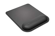 Kensington Mousepad with ErgoSoft Wrist Rest Support for Home Office, Black - Mouse mat, Gel-cushioned non-slip padding, Aids Wrist Alignment, Certified for safety and Compliance