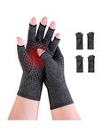 Donfri 2 Pairs Arthritis Hand Compression Gloves Fingerless Design Non-slip for Women Men Relieve Symptoms Rheumatoid Osteoarthritis Raynauds Disease Breathable Comfortable Fit Machine Washable (M)