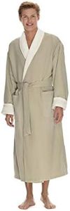 Boca Terry Mens Plush Robe, Big & Tall Bathrobe for Men, Warm Luxury Microfiber Robe - XXXXL (4XL), Sage