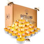 100% Pure Beeswax Tealight Candle Set of 48-3 Hours Lasting Smokeless Tealight Candles - Cotton Wick - Unscented Tea Light Candles - Candle Lover Gift