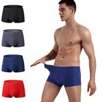 Qrity 4 PCS Men's Boxer Briefs, Ice Silk Multipack Quick Dry Men's Underwear Men Boxer Sports Trunks -XXL