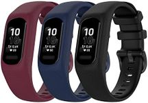 Sport Bands Compatible with Garmin Vivosmart 5 Soft Silicone Straps Replacement Wristbands Bracelet Band for Vivosmart 5 for Women Men (Small, wine red/blue/black)