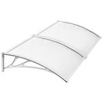 Yaheetech Front Door Canopy, Door Porch Canopy, Rain Cover Awning Shelter Outdoor Roof Shade Patio, 200x80x23cm White