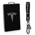 ONKENTET Key Card Holder Case Compatible with Tesla Model 3 Y X S Key Cover Accessories Key Chain Keyring Keychain Cards, Black, Custom