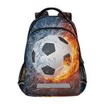Mnsruu Soccer Ball Football Backpack for Boys Kids Elementary School Bookbag Girls Laptop Bag Travel Rucksack