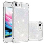 Asdsinfor iPhone SE 2022 /iPhone SE 2020 Phone Case,Glitter Liquid Cute Clear Quicksand TPU with Anti-Fall Belt Bumper Corner Protection Case for iPhone 6/iPhone 7/iPhone 8 Color Love LSYB