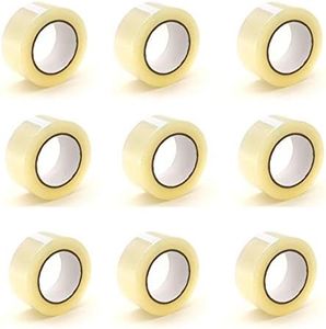 9 Rollos Cinta Adhesiva Embalaje Precinto 48MMx150M Para Paquetes Caja de Cartón Mudanza/Envío/Almacenaje, Cinta Transparente Resistente Universal Uso Oficina Hogar Escuela(9, 48mmx150m)