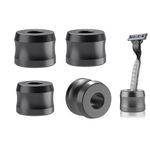 Linkidea 4 Pack Safety Razor Stand, Opening Dia 0.7" (18.5mm) Aluminum Alloy Men's Shaving Stand for Bathroom Countertops Compatible with Merkur 34HD, Gillette Fusion 5 ProGlide (Dark Grey)