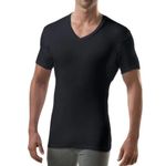 The Thompson Tee Sweat Pads Slim Fit Vneck - Bamboo, M, Black