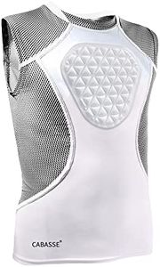 Cabasse Youth Chest Protector, Heart-Guard/Sternum Protection Shirt for Baseball, Football, T Ball, Lacrosse & Goalies (Small, White Grey)