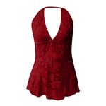 Tuianres Lingerie for Women Sexy Naughty Nightdress Temptation Perspective Halter Lace Dress Sexy Nightdress Pjs, 01#wine, Small