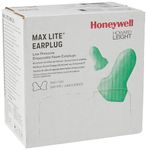 Howard Leight by Honeywell Maximum LITE Single-Use Uncorded Earplugs, Green Color, Contoured T-Shape, Ideal for Workers with Smaller Ear Canals, SNR 34 dB (Box with 200 Pairs)