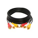 3RCA Video/Stereo Audio Cable, Composite Wire Cord DVD HDTV 6ft, 12ft, 15ft, 25ft (6FT)