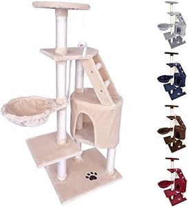 TIRAGRAFFI per Gatto 120 CM Gioco Parco Giochi Cuccia Gatti GRAFFIATOIO SISAL Albero CUCCE Tira GRAFFIO Palestra - Beige